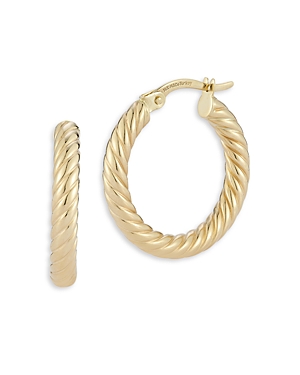 Bloomingdale's Twist Style Small Hoop Earrings in 14K Yellow Gold