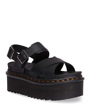 Shop Dr. Martens' Women's Voss Ii Quad Black Strappy Platform Sandals