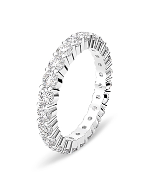 Swarovski Vittore Xl Round Cut Stack Ring In Rhodium Plated In Silver