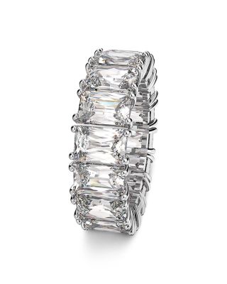 Matrix Rectangle Cut Ring in Rhodium Plated