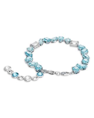 Gema Blue Crystal Mixed Cut Link Bracelet