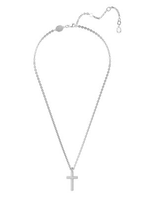Insigne Crystal Cross Pendant Necklace, 14.96-17.72&amp;quot;