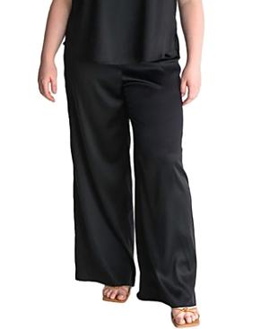 Gabriella Rossetti Sofia Wide-leg Silk Palazzo Pants In Midnight