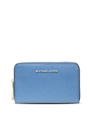 Michael Kors Michael  Jet Set Leather Card Case In French Blue