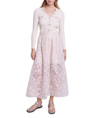 Maje Jupon Mesh Floral Embroidered Maxi Skirt Bloomingdale s