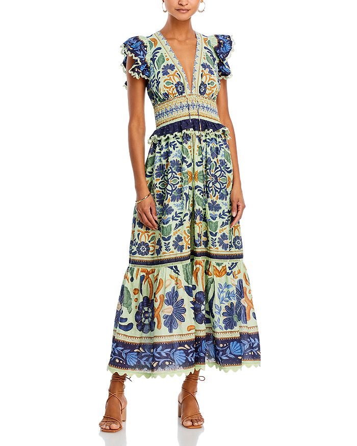 MAFE Blue & Yellow Floral Maternity Maxi Dress - Absolutely Desi