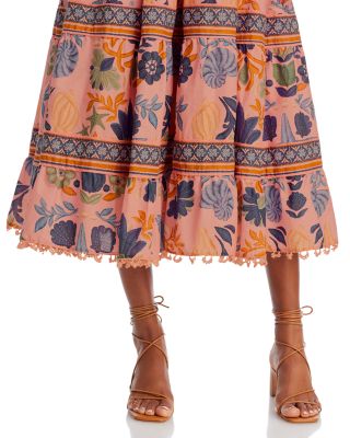 white christmas dresses Seashell Tapestry Pink Mini Dress – FARM Rio main image 1