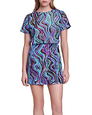 Shop Maje Remilio Sequined Mini Dress In Multicolor