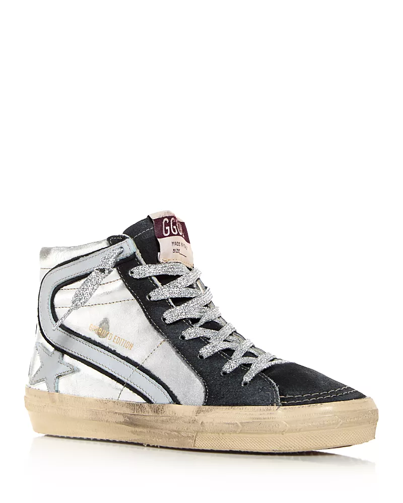 Golden Goose Women's Slide Laminated High Top Sneakers