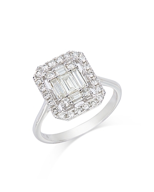 Bloomingdale's Diamond Halo Ring In 14k White Gold, 0.75 Ct. T.w.