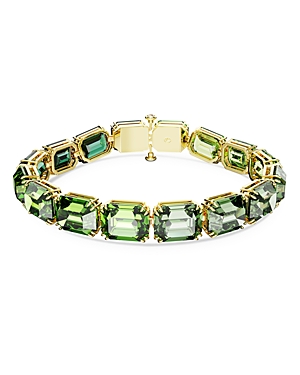 Swarovski Millenia Octagon Cut Crystal Bracelet In Green/gold