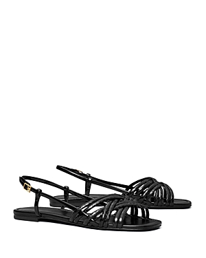 Tory Burch Women's Square Toe Strappy Sandals In Perfect Black