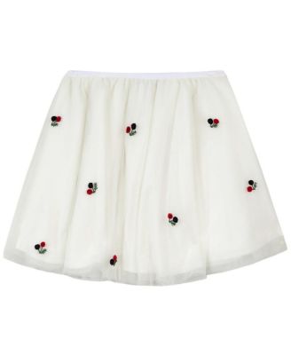 Tartine et Chocolat Girls' Hand Embroidered Floral Tutu Skirt - Big Kid