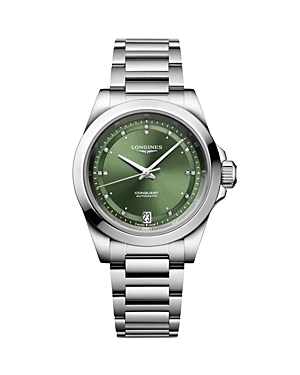 Shop Longines Conquest Watch, 34mm In Green/silver