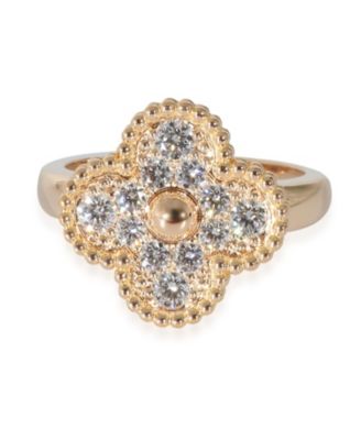 Pre-Owned Van Cleef & Arpels - Alhambra Diamond Ring in 18K Rose Gold