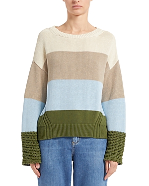 Marella Silvana Boxy Fit Cotton Sweater In Cream