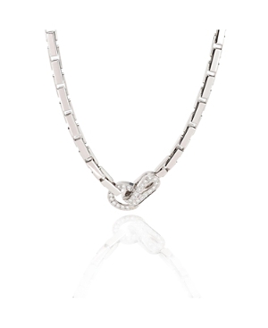 Pre-owned Cartier  Cartier Agrafe Diamond Necklace In 18k White Gold