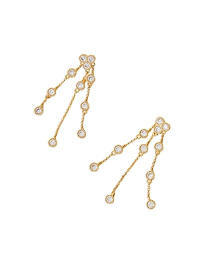 Shop Maje Cubic Zirconia Chain Drop Earrings In Gold