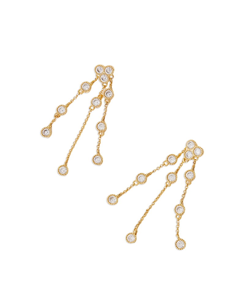 Maje Womens Or Nelibo Crystal-embellished Gold-tone Brass Drop Earrings In Gold
