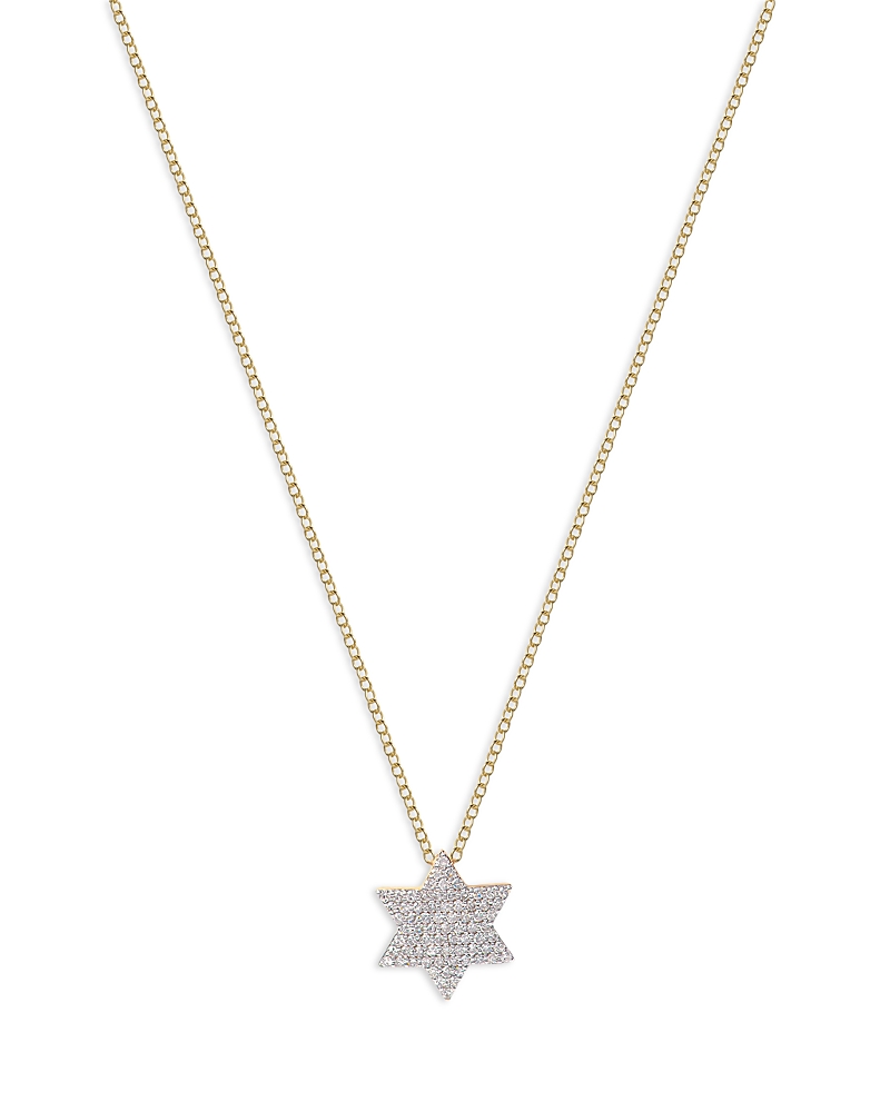 Phillips House 14K Yellow Gold Diamond Infinity Star of David Necklace, 16