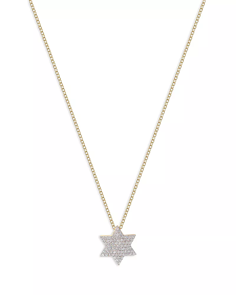 Phillips House 14K Yellow Gold Diamond Infinity Star of David Necklace, 16