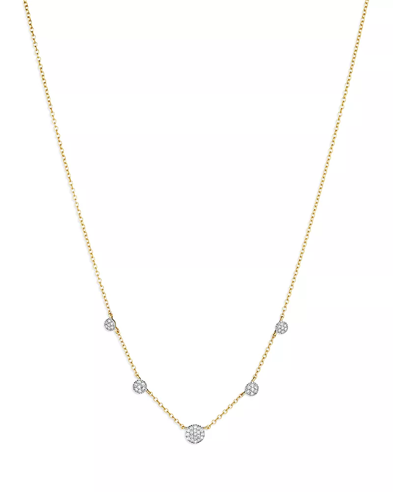 Phillips House Rhodium & 14K Gold Affair Diamond Cluster Station Necklace, 16