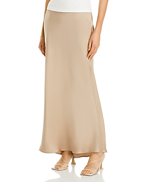 Shop Anine Bing Bar Silk Maxi Skirt In Taupe