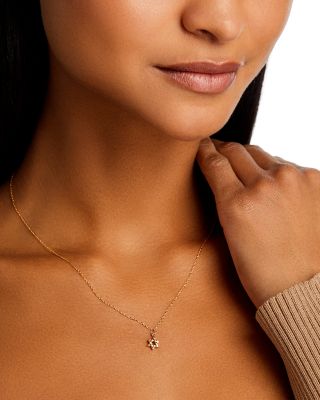 Star of David Pendant Necklace in 14K Yellow Gold, 18"