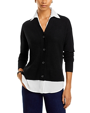 C By Bloomingdale's Cashmere Twofer Cashmere Cardigan Jumper - 100% Exclusive In Black