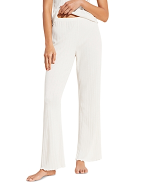 Shop Eberjey Pointelle Pull On Pajama Pants In Ivory