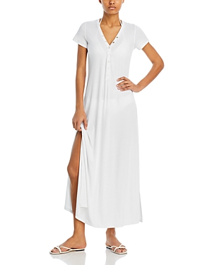 Shop Robin Piccone Amy Long T-shirt Dress In White