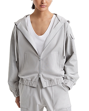 Shop Reiss Maja Hooded Jacket In Gray