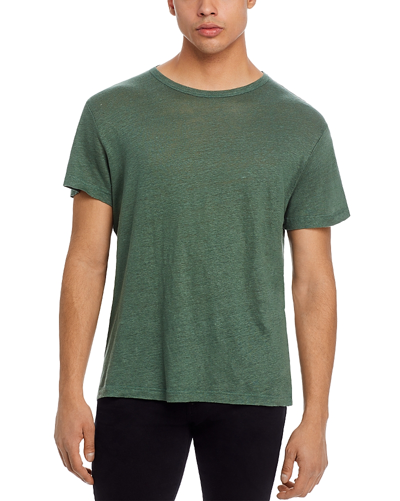Alex Crane Sun Regular Fit Linen Tee In Pine