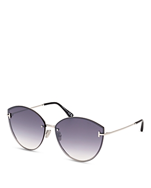 Shop Tom Ford Evangeline Cat Eye Sunglasses, 63mm In Gray/purple Mirrored Gradient