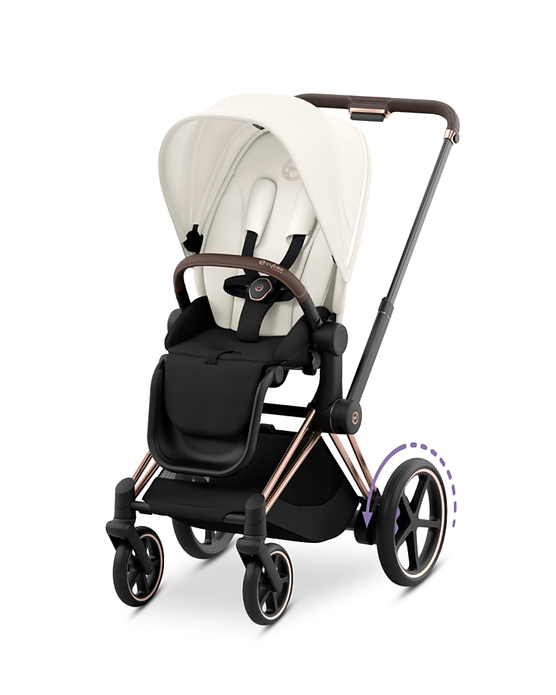 Cybex E-priam 2 Smart Stroller In Rose Gold In Off White