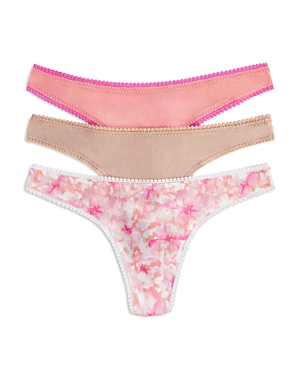 Shop On Gossamer Hip G Thongs, Set Of 3 In Waterfloral/sunsetrose