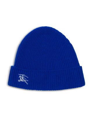 Logo Embroidered Ribbed Cashmere Beanie