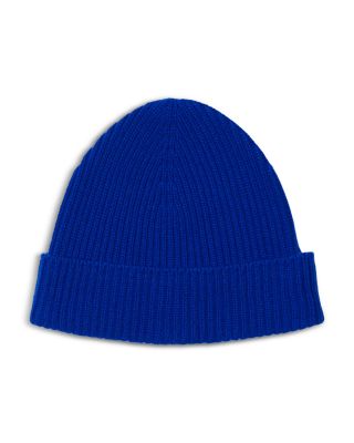 Logo Embroidered Ribbed Cashmere Beanie