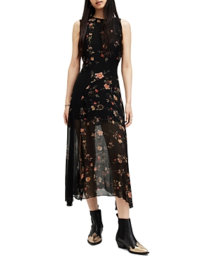 Shop Allsaints Jules Tanana Dress In Black