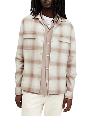 Shop Allsaints Knoll Cotton Relaxed Fit Button Down Shirt In Oatmeal White