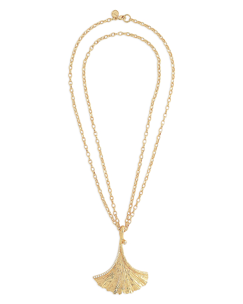 Anabel Aram Women's Ginkgo 18k-gold-plated & Cubic Zirconia Pendant Necklace
