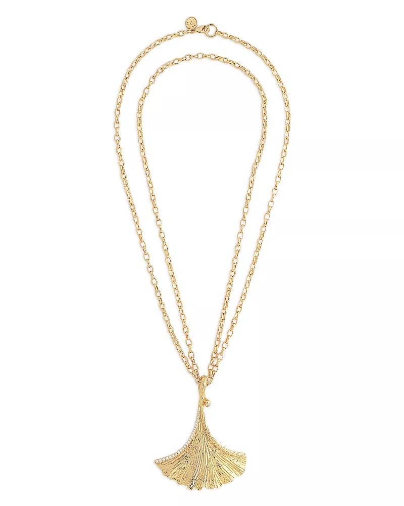 Anabel Aram Gingko Pendant Necklace in 18K Gold Plated, 36