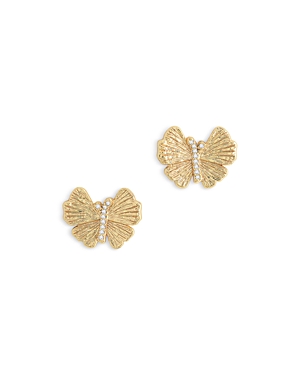 Shop Anabel Aram Butterfly Stud Earrings In 18k Gold Plated