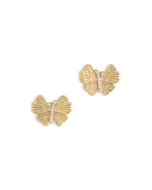 Anabel Aram Women's Butterfly 18k-gold-plated & Cubic Zirconia Stud Earrings In Gold