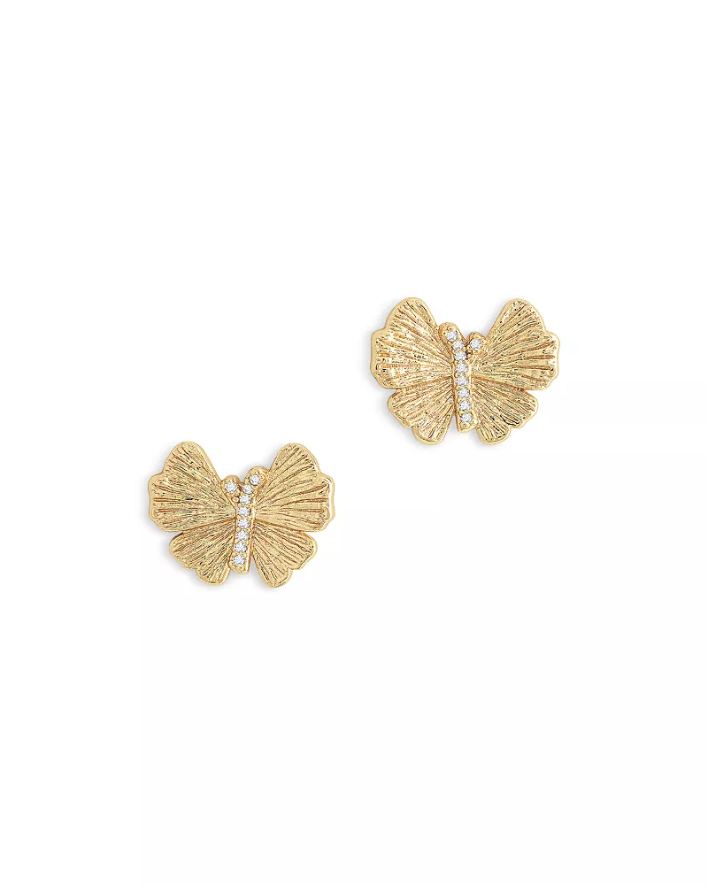 Anabel Aram Butterfly Stud Earrings in 18K Gold Plated