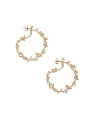 Orchid Hoop Earrings in 18K Gold Plated 