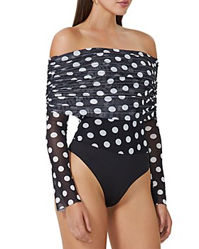 Dotted Mesh Bodysuit Gown 