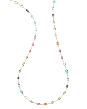 Shop Ippolita 18k Yellow Gold Rock Candy Multi Stone Summer Rainbow Statement Necklace, 32.5 In Multi/gold