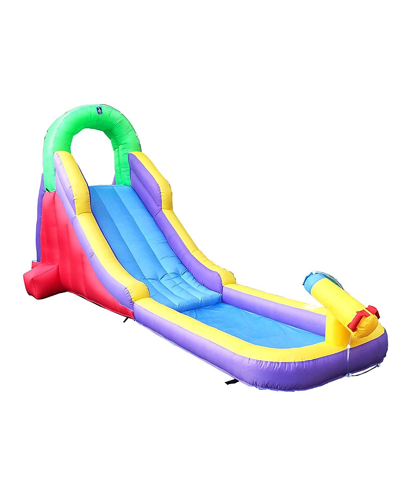 Pogo Bounce House Backyard Kids Inflatable Water Slide for Kids - Residential Backyard Inflatable Slide for Summer Fun - Rainbow Slide w/ Water Cannon & Pool