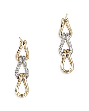 John Hardy Women's Surf Two-tone 14k Gold & 0.89 Tcw Link Drop Earrings In Gold